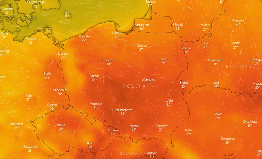 Burze nad Polską i ostrzeżenie przed upałami. Mapy burz na weekend