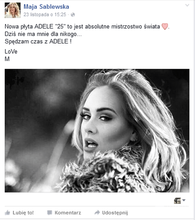 Maja Sablewska o płycie Adele