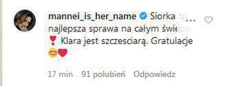 Sara Boruc komentuje narodziny Laury