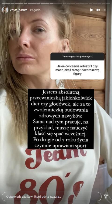 Edyta Pazura o tym, w jaki sposób dba o sylwetkę