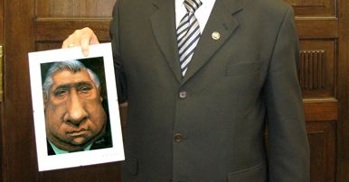 Andrzej Lepper i jego karykatura