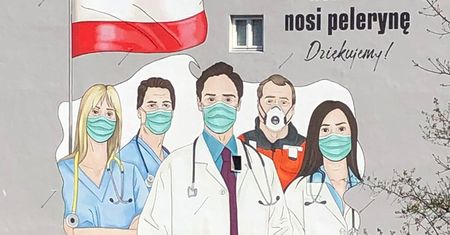 Warszawa. Na Tamce powstał mural dla lekarzy i pielęgniarek. "Nie każdy bohater nosi pelerynę"