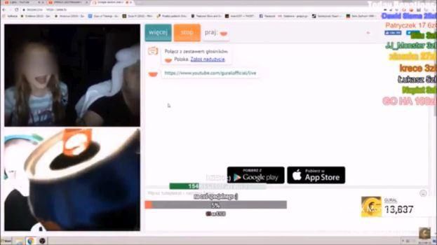 Zrzut ekranu z jednej z transmisji live.