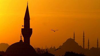 Zachód słońca nad Stambułem