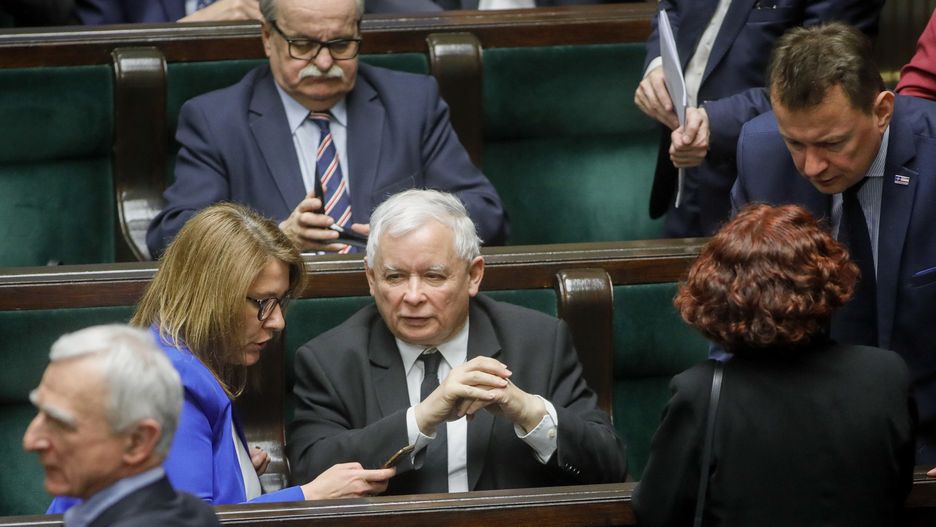 Beata Mazurek i Jarosław Kaczyński.