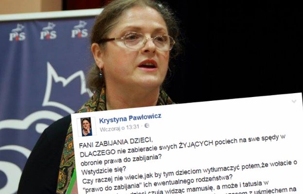 "Fani zabijania dzieci" w "satanistycznych odzieniach". Krystyna Pawłowicz komentuje "czarny protest"