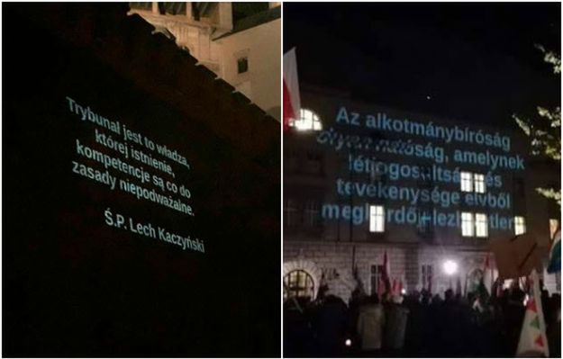 KOD zaczął wyświetlać w trakcie miesięcznicy smoleńskiej cytaty Lecha Kaczyńskiego na murach Wawelu