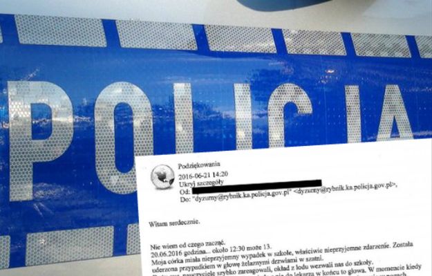 Policjanci pomogli ojcu eskortować ranne dziecko do szpitala