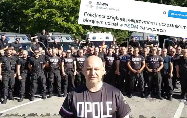 Policjanci z Opola w niesamowity dziękują pielgrzymom za uczestnictwo w Światowych Dniach Młodzieży [WIDEO]