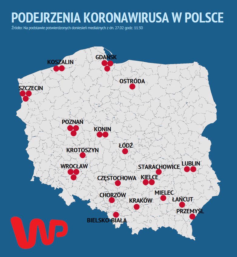 Koronawirus w Polsce niepotwierdzony. Mapa zagrożenia