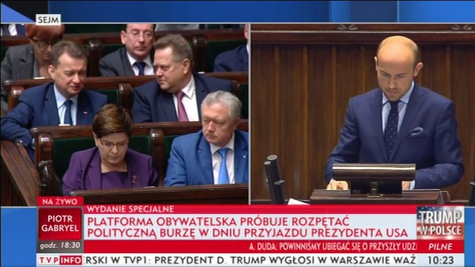 TVP INFO o debacie nad odwołaniem Mariusza Błaszczaka.