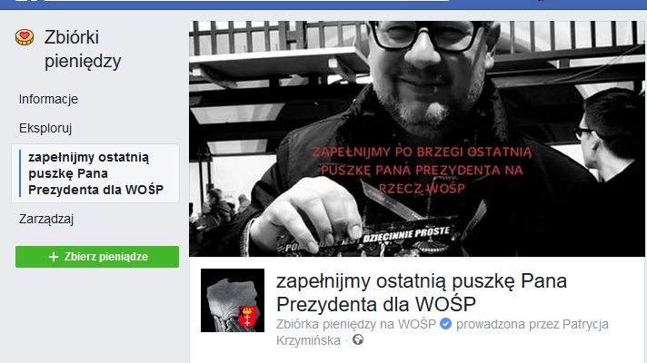 Kwota w wirtualnej puszce Pawła Adamowicza rosła w nieprawdopodobnym tempie