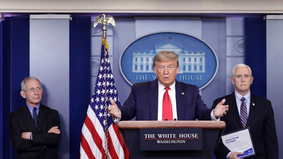 Koronawirus. Prezydent USA Donald Trump podczas konferencji prasowej 