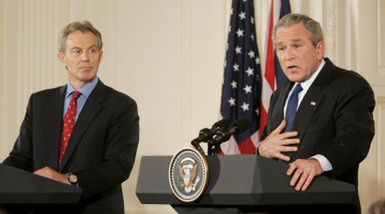 Bush i Blair o wycofaniu wojsk z Iraku