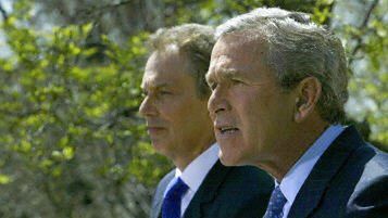 Tony Blair i George W. Bush w Waszyngtonie