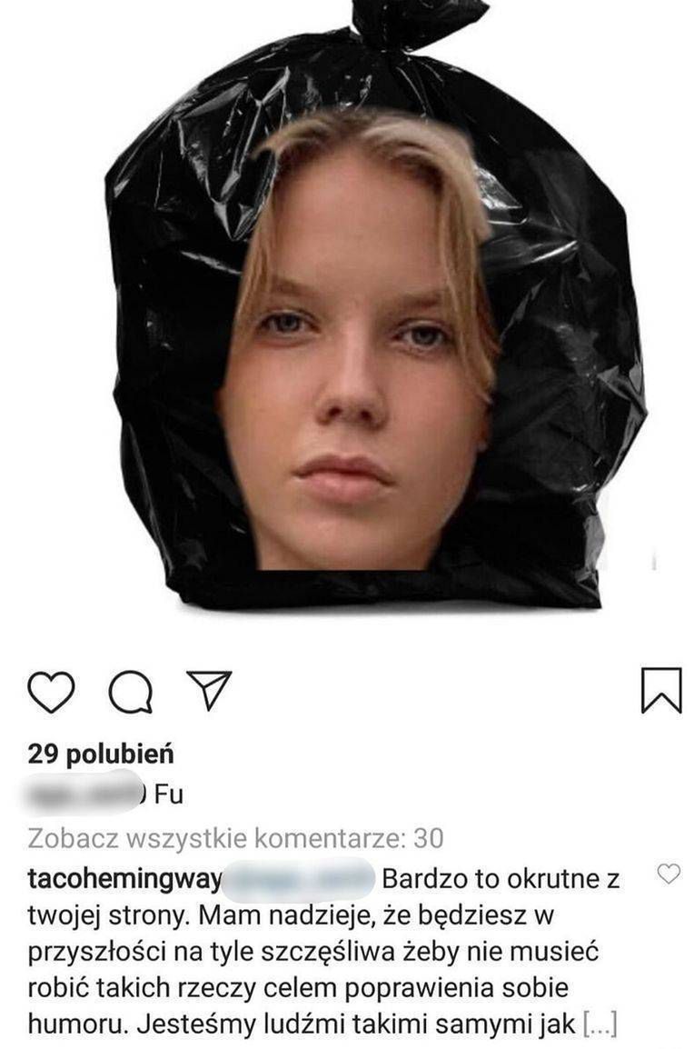 Iga Lis na obraźliwym memie