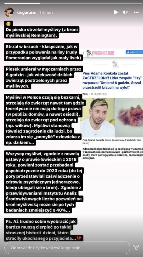 Kinga Rusin solidaryzuje się z Konkolem