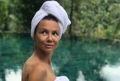 Rusin pokazała zdjęcie w samym ręczniku. Pozowała nad basenem