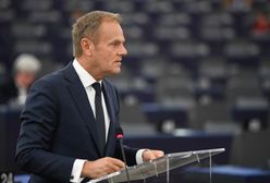 Donald Tusk na Uniwersytecie Warszawskim. Wygłosił przemówienie