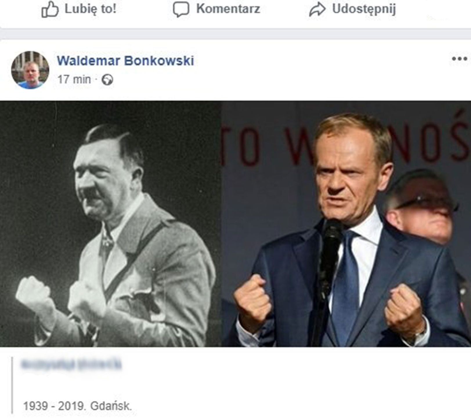 Senator Waldemar Bonkowski udostępnił grafikę na swoim profilu na FB