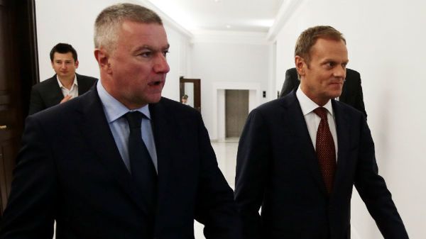 Premier Donald Tusk i rzecznik rządu Paweł Graś