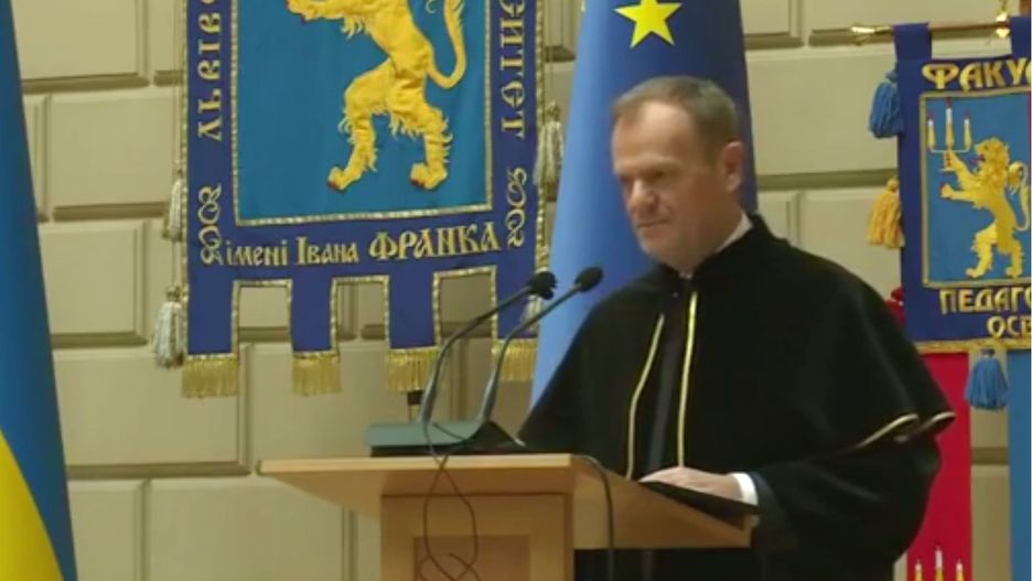 Donald Tusk doktorem honoris causa Uniwersytetu Lwowskiego
