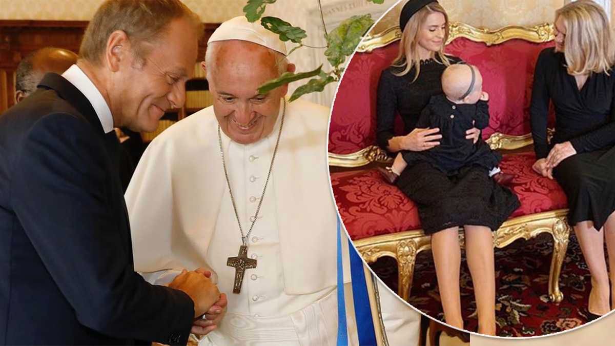 Kasia Tusk pokazała twarz córki! Z całą rodziną spotkały się z papieżem Franciszkiem