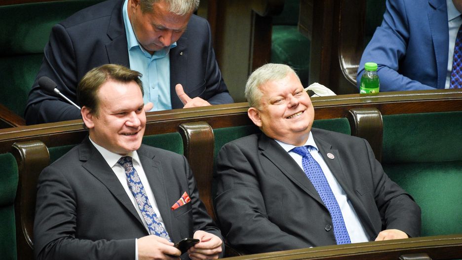 Dominik Tarczyński i Marek Suski