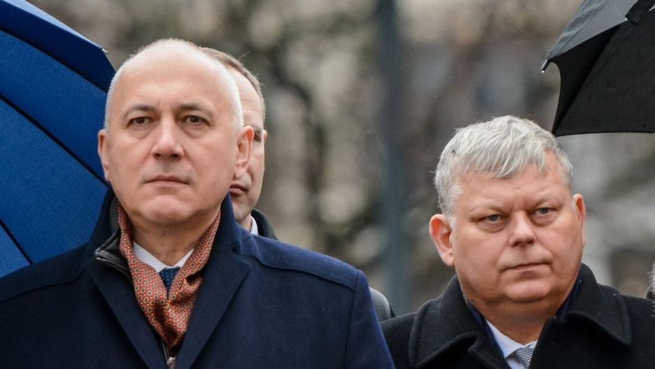Szef MSWiA Joachim Brudziński i poseł PiS Marek Suski.