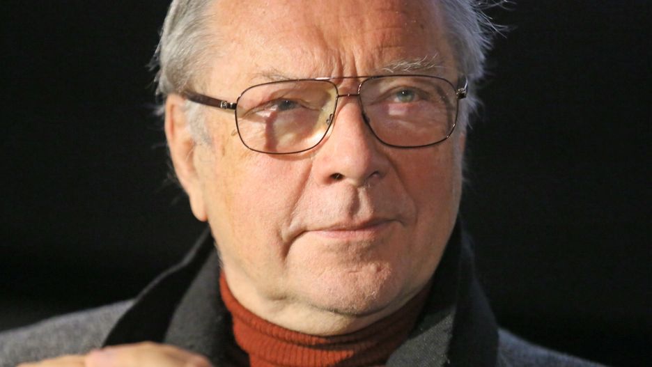 Krzysztof Zanussi w trakcie spotkania po pokazie prasowym filmu "Pokot" Agnieszki Holland