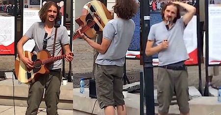 TYLKO U NAS! Gienek Loska śpiewa na ulicy. "Co poniektórzy wrzucili kilka drobnych" [WIDEO]