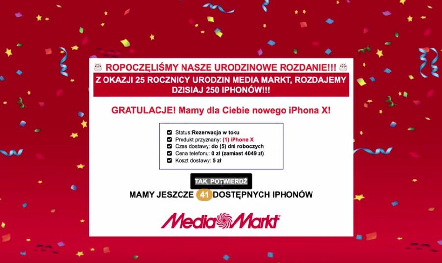 Nowy iPhone X na urodziny Media Markt? To oszustwo