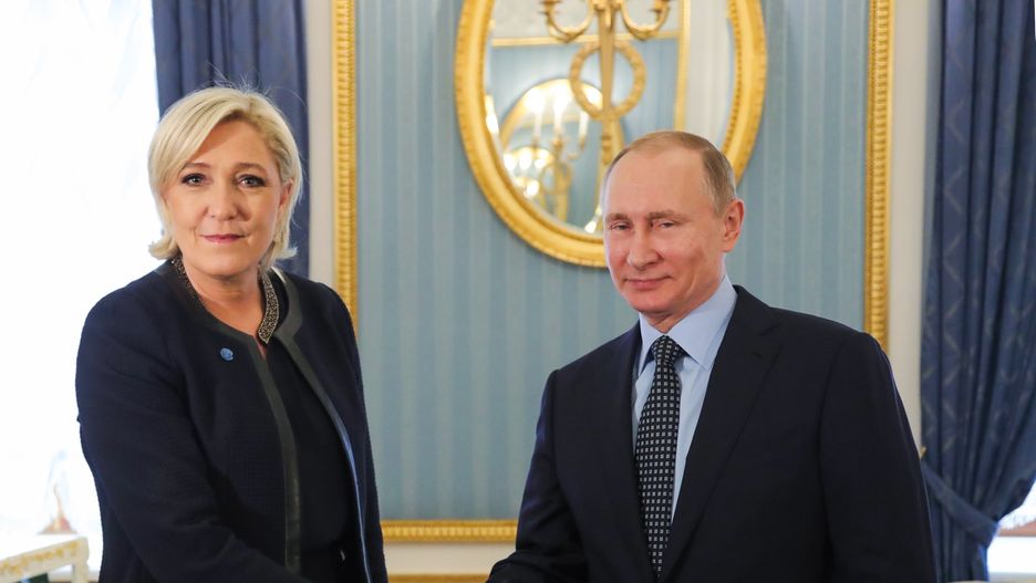 Marine Le Pen i Wladimir Putin podczas spotkania w Moskwie w marcu  2017 roku