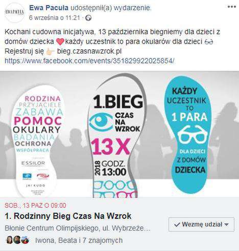Gwiazdy zachęcają do udziału w maratonie Bieg Czas Na Wzrok 2018