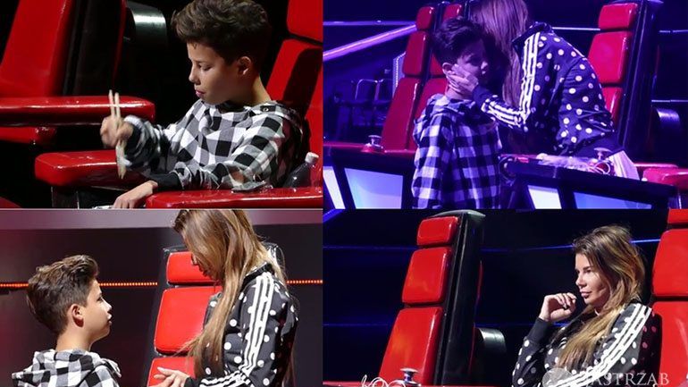 Edyta Górniak i Allan Krupa na planie The Voice