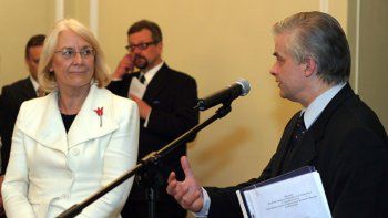 Szwedzka minister Laila Freivalds i szef polskiego MSZ Włodzimierz Cimoszewicz