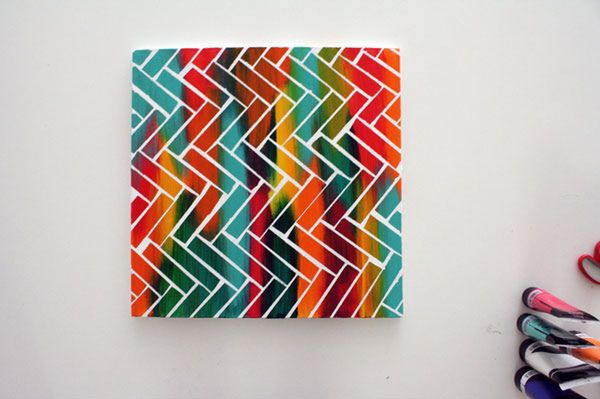 Chevron Pattern Taped Canvas