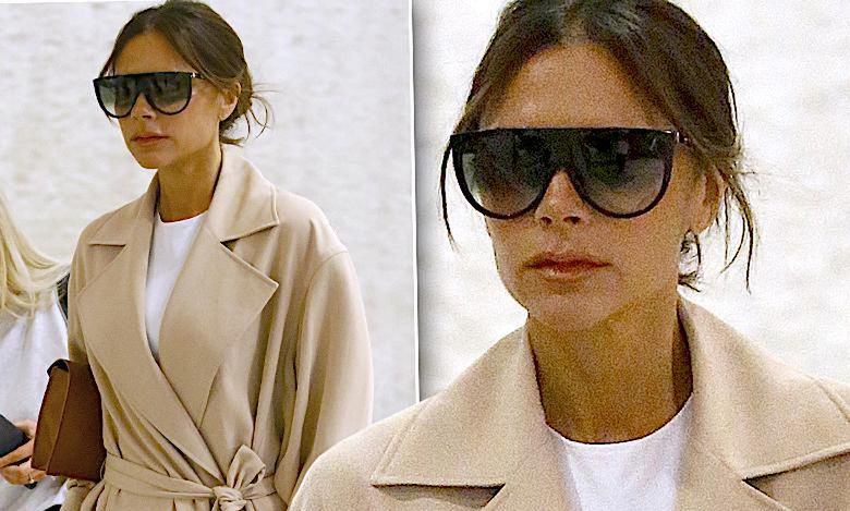 Victoria Beckham na lotnisku w Nowym Jorku