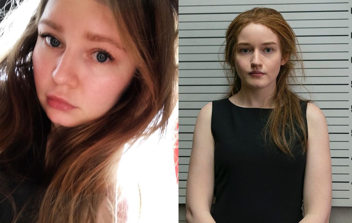 Po lewej Anna Sorokin - po prawej aktorka Julia Garner