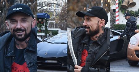 Zadowolony Patryk Vega wsiada do "batmobilu" za 2,5 miliona złotych (ZDJĘCIA)