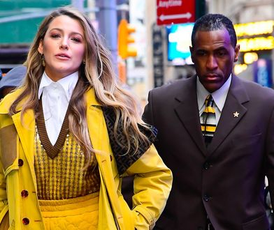 Blake Lively w żółtych szortach na gumce. Wygoda i mocny kolor