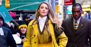 Blake Lively w żółtych szortach na gumce. Wygoda i mocny kolor