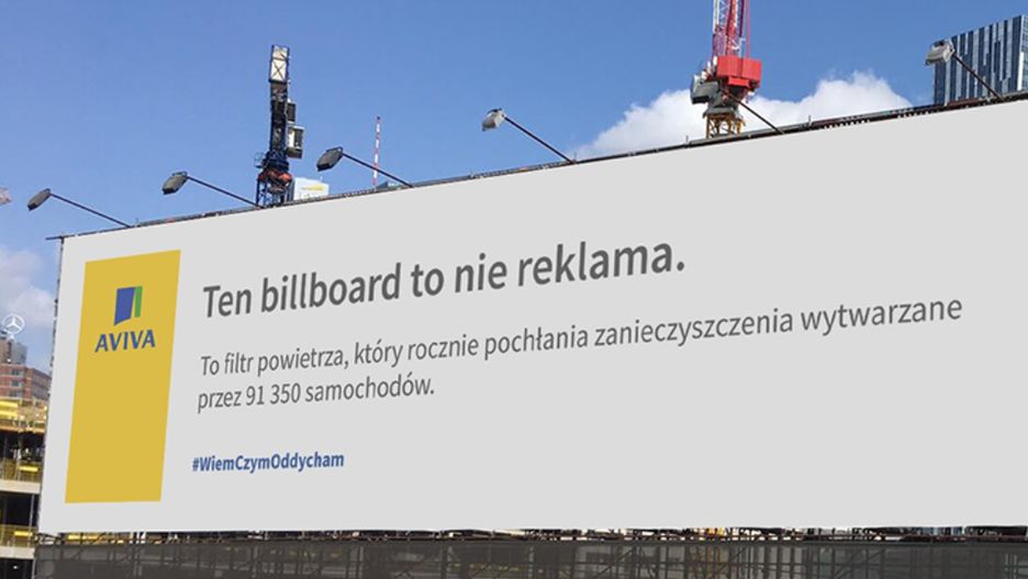 Billboard pochłania zanieczyszczenia