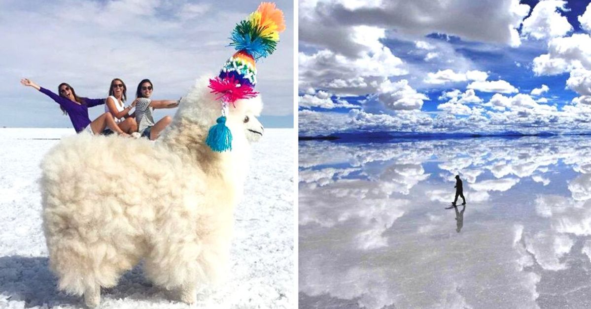 Salar de Uyuni Is a Gorgeous Photographic Site in Bolivia. Its Surface Resembles a Huge Mirror