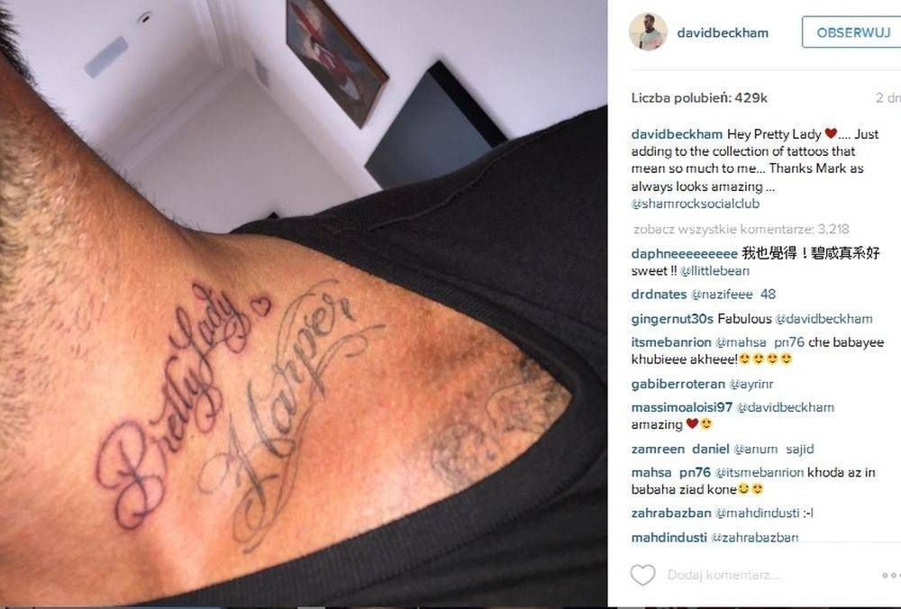 David Beckham ma nowy tatuaż
Fot. Instagram.com