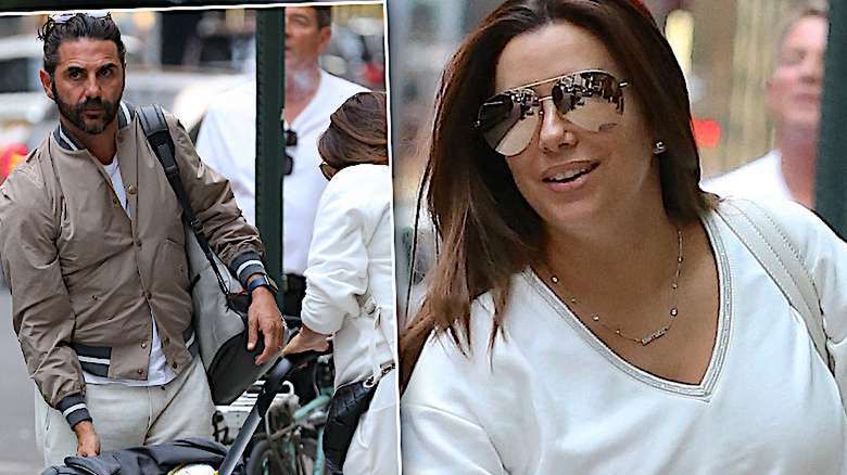 Eva Longoria z mężem i synem na spacerze