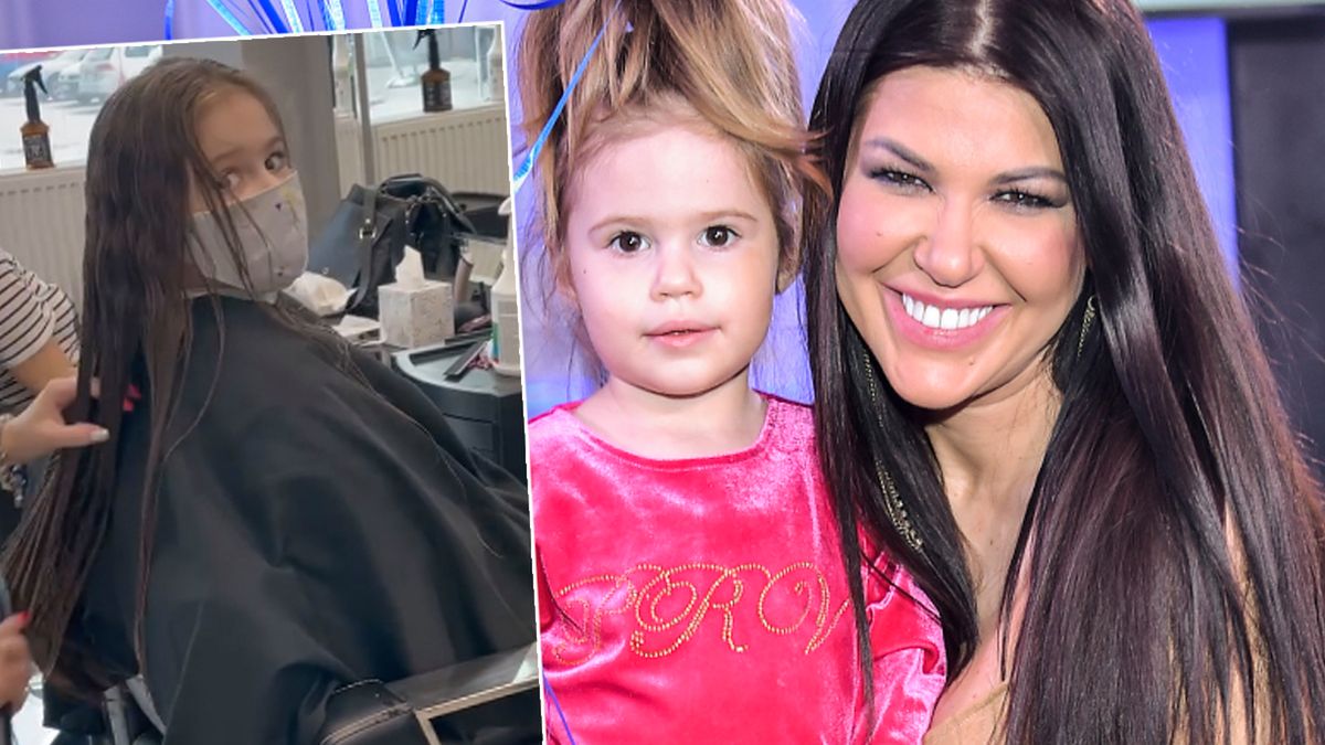 Iwona Węgrowska zabrała córkę pierwszy raz do fryzjera. Po 5 latach w ruch poszły nożyczki