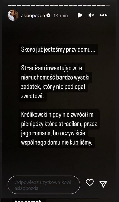 Joanna Opozda reaguje na oświadczenie Antoniego Królikowskiego