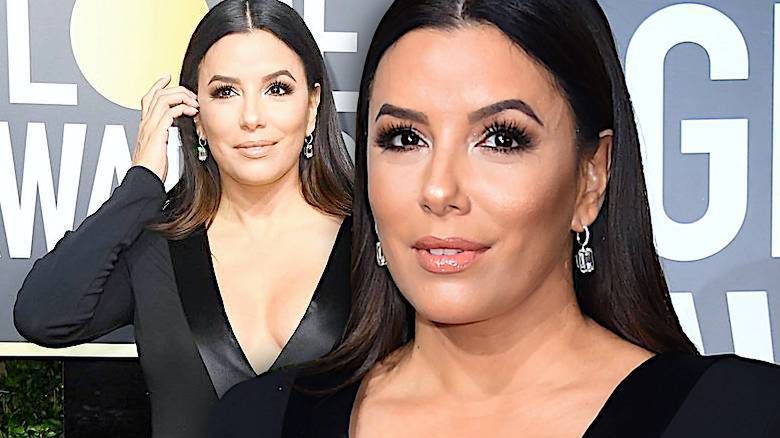 Eva Longoria Złote Globy 2018 kreacja brzuszek