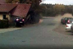 20-latek bez prawa jazdy wjechał w budynek. Obeszło się bez ofiar